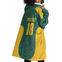 Custom South Africa Soccer Wearable Blanket Hoodie Bafana Bafana Spirit African Pattern - Wonder Print Shop