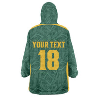 Custom South Africa Soccer Wearable Blanket Hoodie Bafana Bafana Spirit African Pattern - Wonder Print Shop