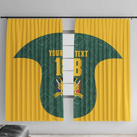 Custom South Africa Soccer Window Curtain Bafana Bafana Spirit African Pattern - Wonder Print Shop