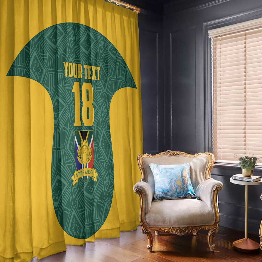 Custom South Africa Soccer Window Curtain Bafana Bafana Spirit African Pattern - Wonder Print Shop