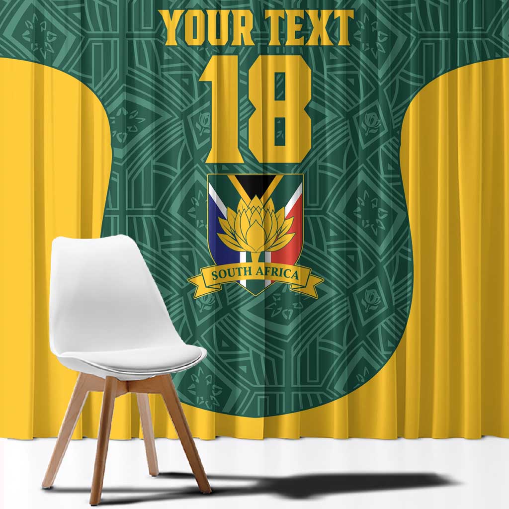 Custom South Africa Soccer Window Curtain Bafana Bafana Spirit African Pattern - Wonder Print Shop
