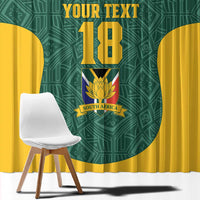 Custom South Africa Soccer Window Curtain Bafana Bafana Spirit African Pattern - Wonder Print Shop