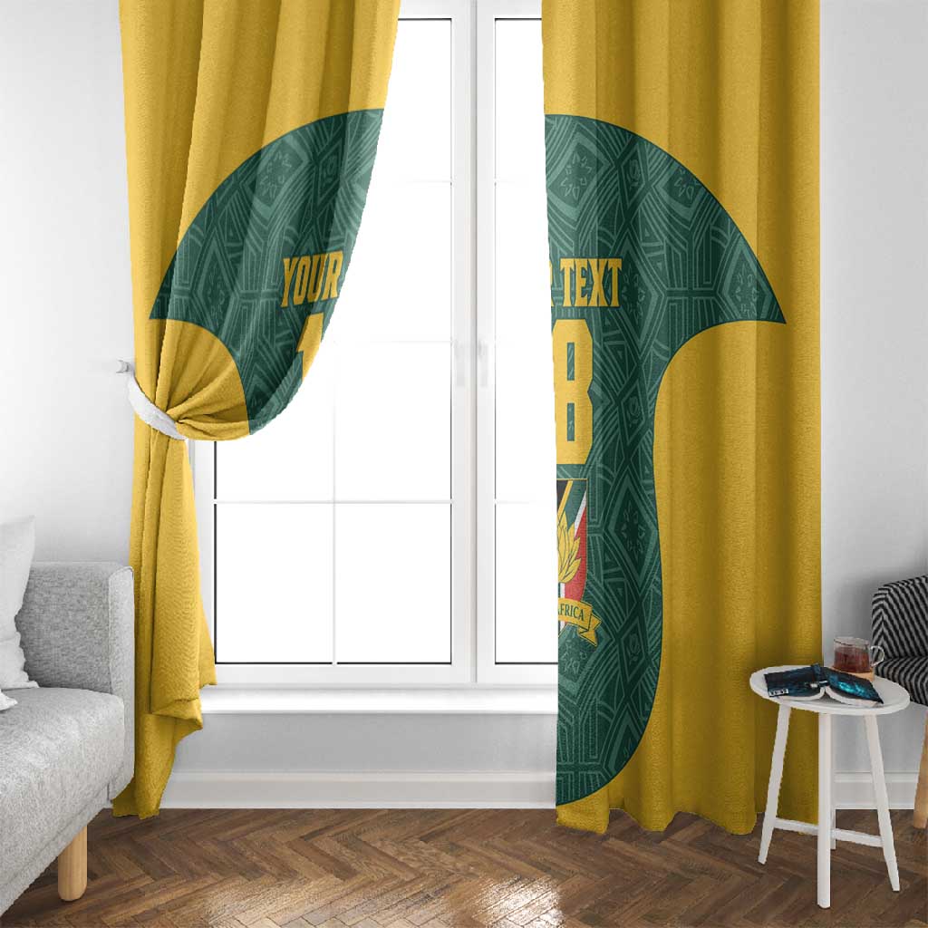 Custom South Africa Soccer Window Curtain Bafana Bafana Spirit African Pattern - Wonder Print Shop