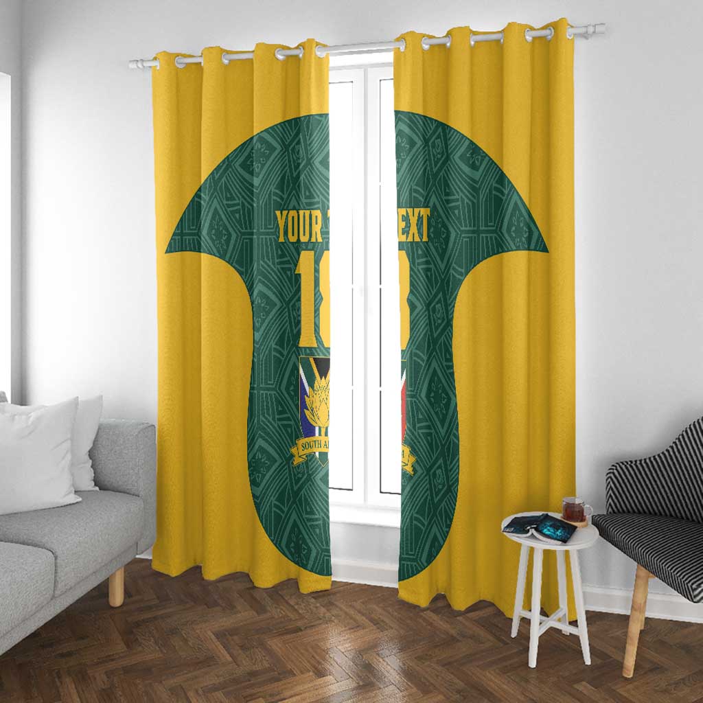 Custom South Africa Soccer Window Curtain Bafana Bafana Spirit African Pattern - Wonder Print Shop