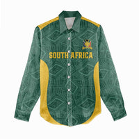 Custom South Africa Soccer Women Casual Shirt Bafana Bafana Spirit African Pattern - Wonder Print Shop