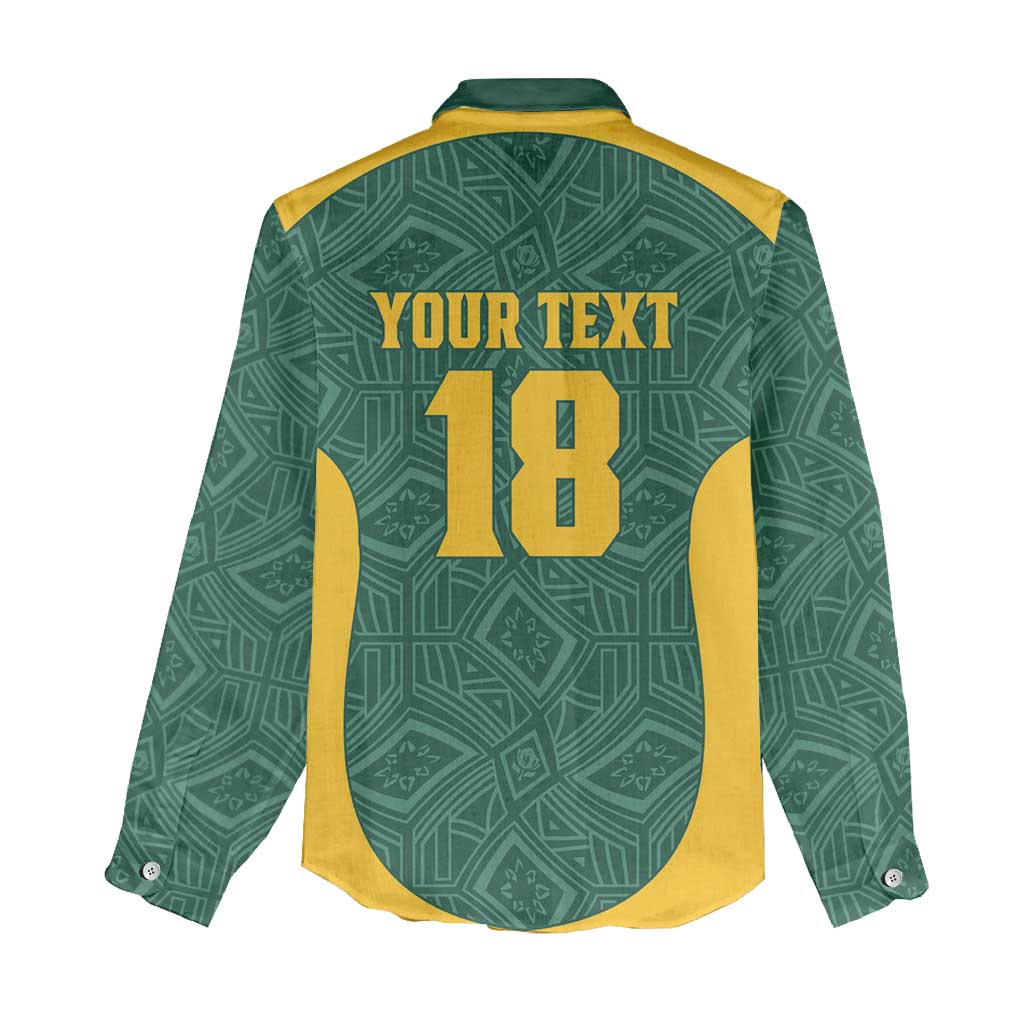 Custom South Africa Soccer Women Casual Shirt Bafana Bafana Spirit African Pattern - Wonder Print Shop