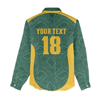 Custom South Africa Soccer Women Casual Shirt Bafana Bafana Spirit African Pattern - Wonder Print Shop