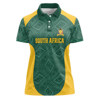 Custom South Africa Soccer Women Polo Shirt Bafana Bafana Spirit African Pattern - Wonder Print Shop