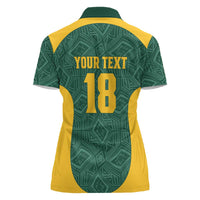 Custom South Africa Soccer Women Polo Shirt Bafana Bafana Spirit African Pattern - Wonder Print Shop