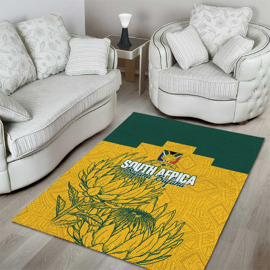 Custom South Africa Soccer Area Rug From Protea Roots We Rise - Wonder Print Shop