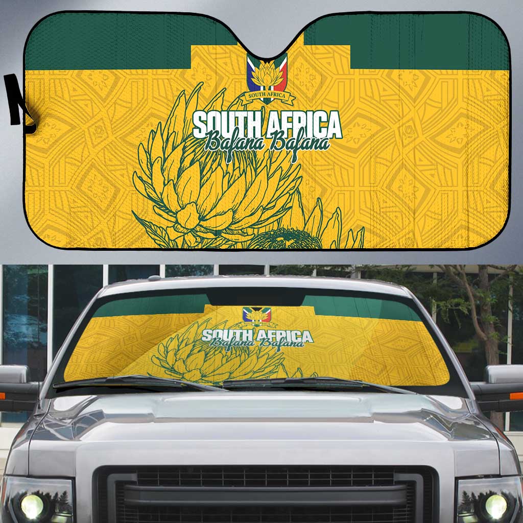 Custom South Africa Soccer Auto Sun Shade From Protea Roots We Rise - Wonder Print Shop