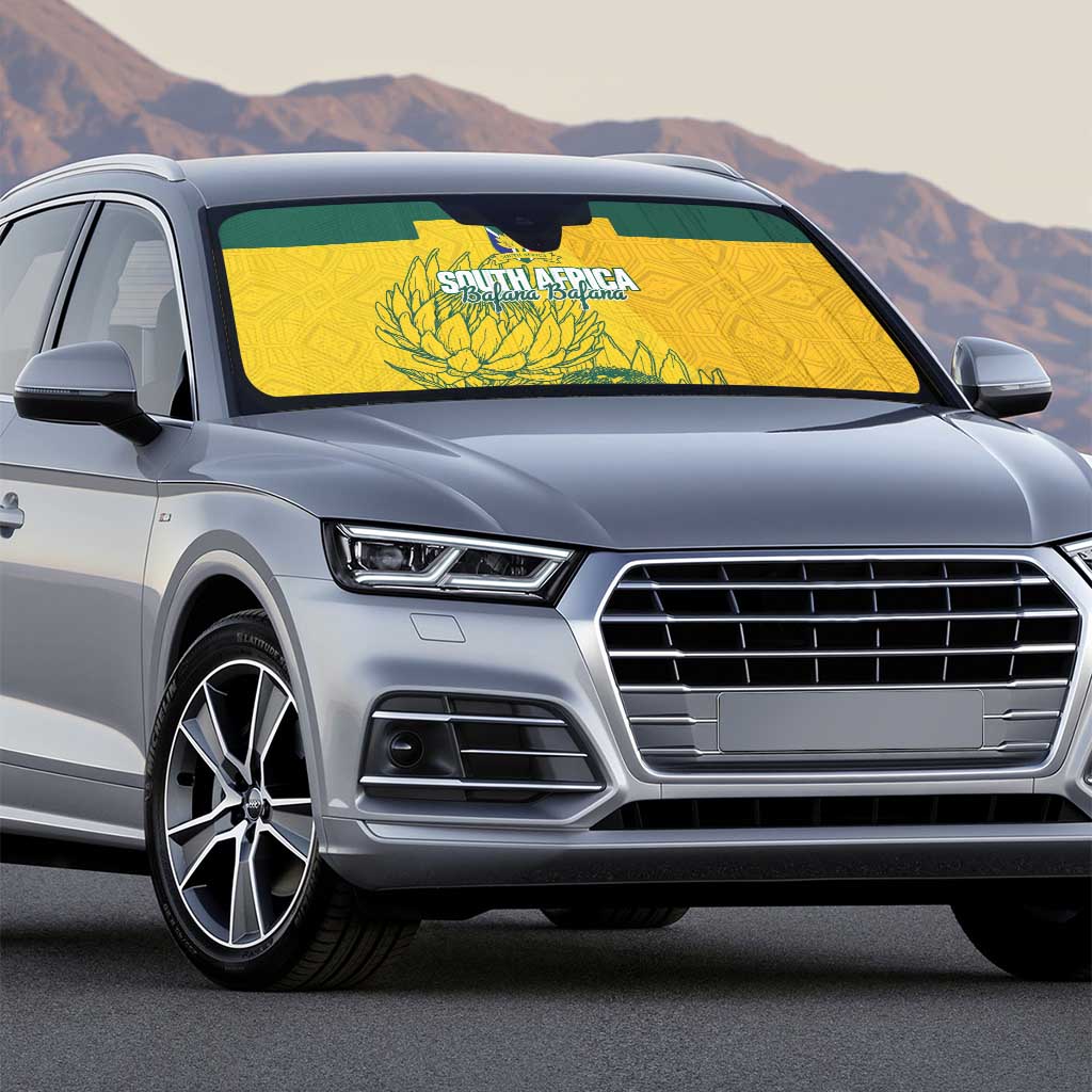 Custom South Africa Soccer Auto Sun Shade From Protea Roots We Rise - Wonder Print Shop