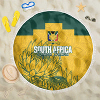 Custom South Africa Soccer Beach Blanket From Protea Roots We Rise - Wonder Print Shop