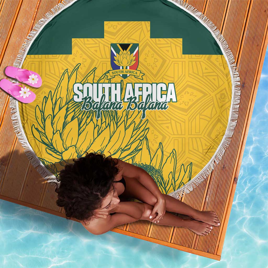 Custom South Africa Soccer Beach Blanket From Protea Roots We Rise - Wonder Print Shop