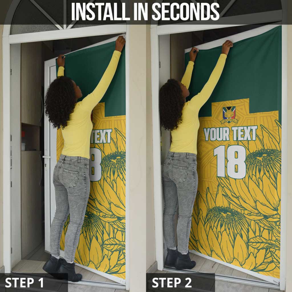 Custom South Africa Soccer Door Cover From Protea Roots We Rise - Wonder Print Shop