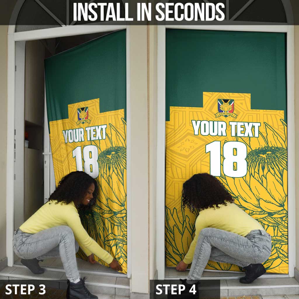 Custom South Africa Soccer Door Cover From Protea Roots We Rise - Wonder Print Shop