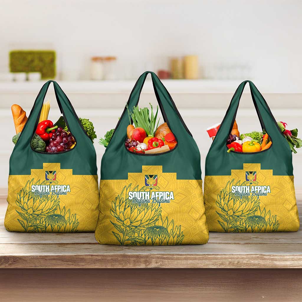 Custom South Africa Soccer Grocery Bag From Protea Roots We Rise - Wonder Print Shop