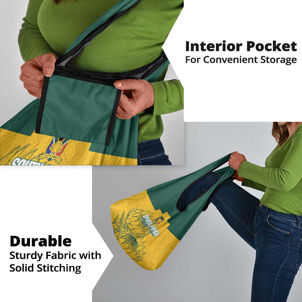 Custom South Africa Soccer Grocery Bag From Protea Roots We Rise - Wonder Print Shop