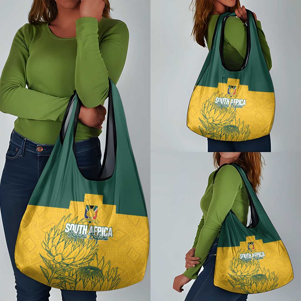 Custom South Africa Soccer Grocery Bag From Protea Roots We Rise - Wonder Print Shop