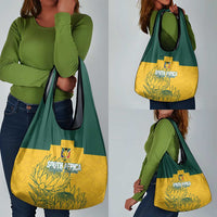 Custom South Africa Soccer Grocery Bag From Protea Roots We Rise - Wonder Print Shop