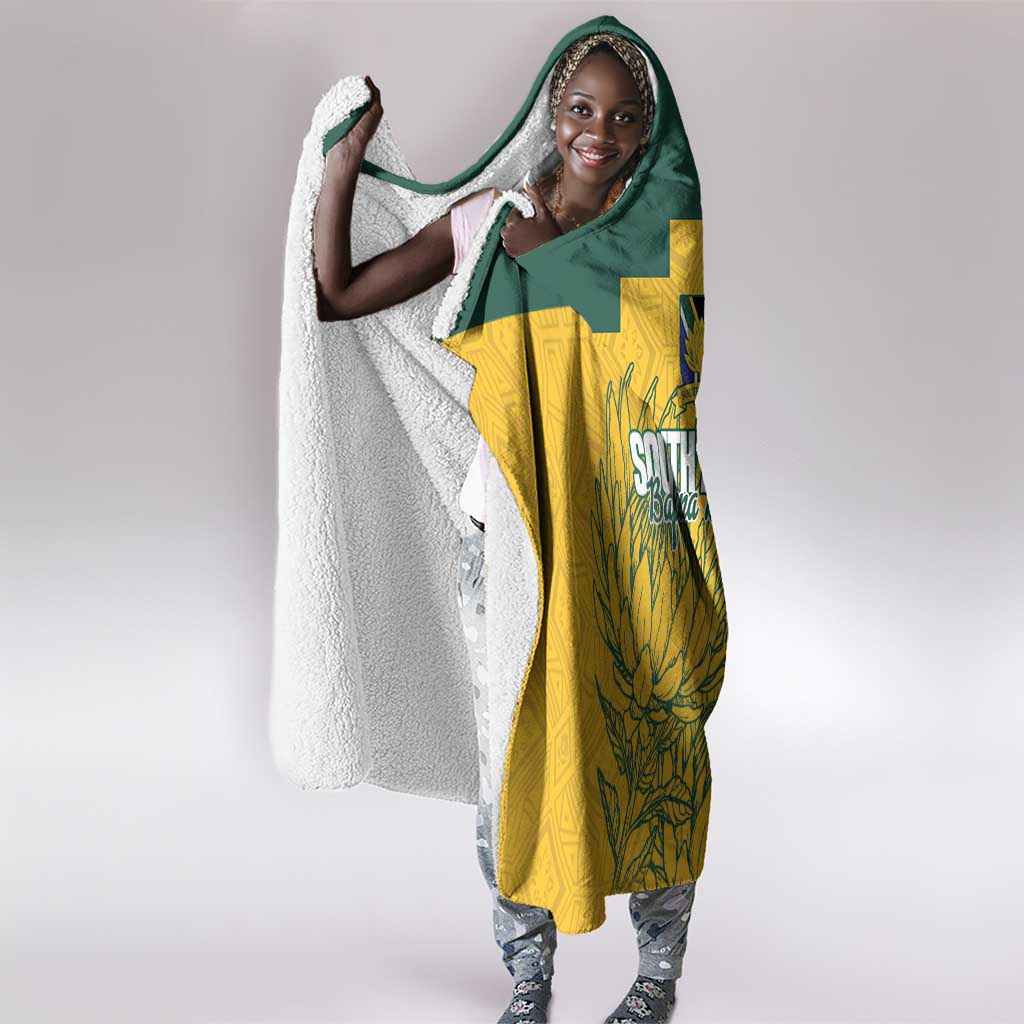Custom South Africa Soccer Hooded Blanket From Protea Roots We Rise - Wonder Print Shop