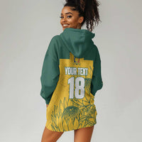 Custom South Africa Soccer Hoodie Dress From Protea Roots We Rise - Wonder Print Shop