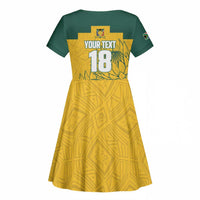 Custom South Africa Soccer Kid Short Sleeve Dress From Protea Roots We Rise - Wonder Print Shop