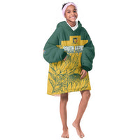 Custom South Africa Soccer Kid Wearable Blanket Hoodie From Protea Roots We Rise - Wonder Print Shop
