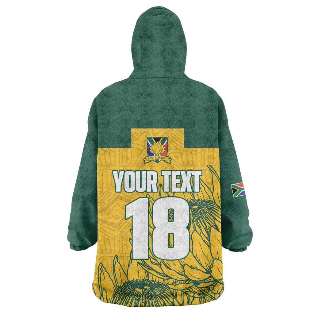 Custom South Africa Soccer Kid Wearable Blanket Hoodie From Protea Roots We Rise - Wonder Print Shop