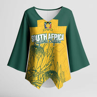 Custom South Africa Soccer Kimono Sleeve Blouse From Protea Roots We Rise - Wonder Print Shop