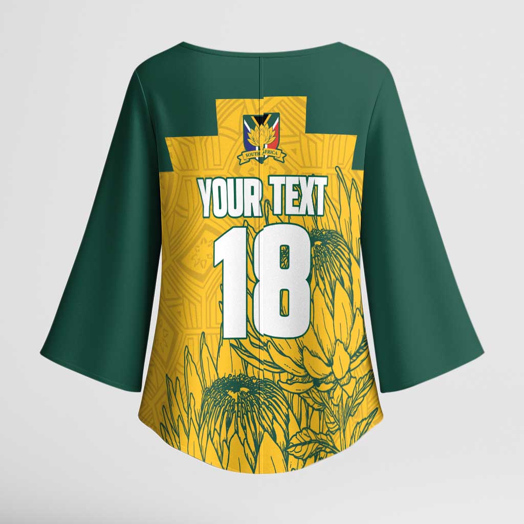 Custom South Africa Soccer Kimono Sleeve Blouse From Protea Roots We Rise - Wonder Print Shop