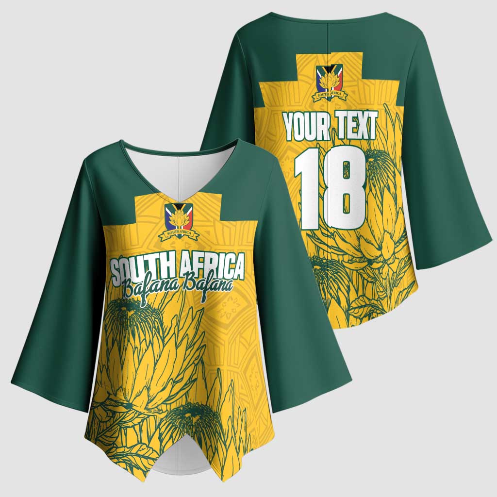 Custom South Africa Soccer Kimono Sleeve Blouse From Protea Roots We Rise - Wonder Print Shop