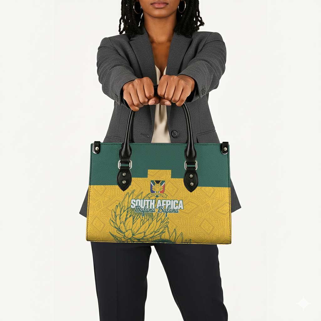 Custom South Africa Soccer Leather Bag From Protea Roots We Rise - Wonder Print Shop