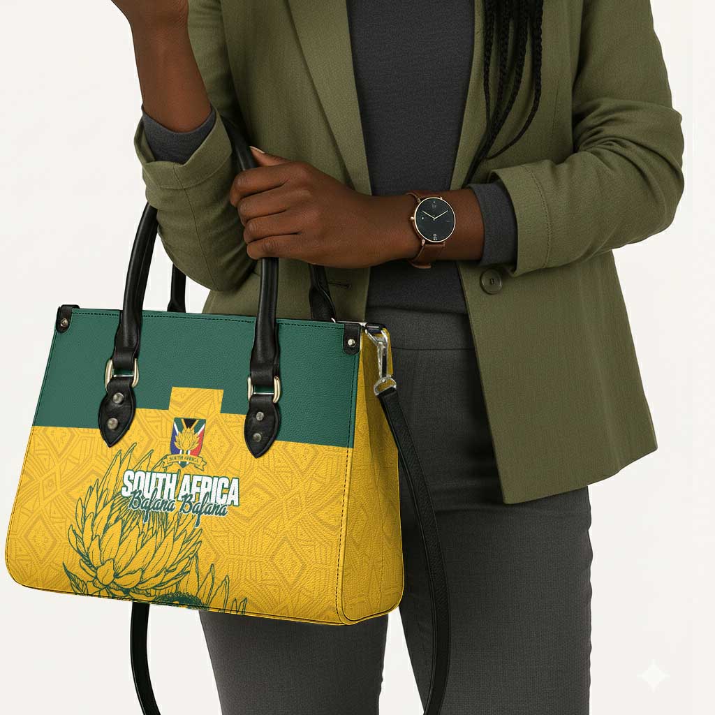 Custom South Africa Soccer Leather Bag From Protea Roots We Rise - Wonder Print Shop