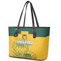 Custom South Africa Soccer Leather Tote Bag From Protea Roots We Rise - Wonder Print Shop