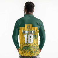 Custom South Africa Soccer Long Sleeve Polo Shirt From Protea Roots We Rise - Wonder Print Shop