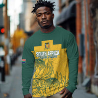 Custom South Africa Soccer Long Sleeve Shirt From Protea Roots We Rise - Wonder Print Shop