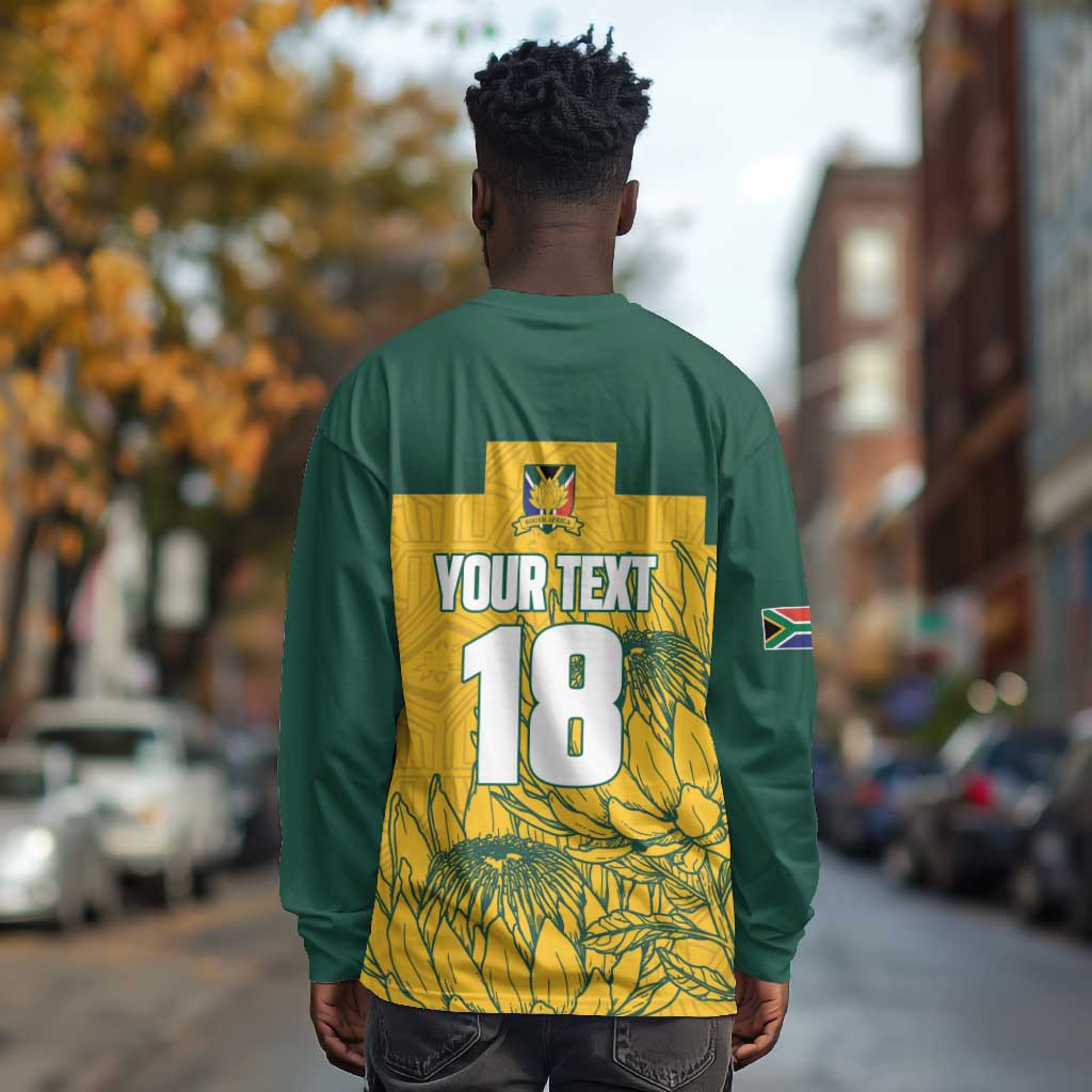 Custom South Africa Soccer Long Sleeve Shirt From Protea Roots We Rise - Wonder Print Shop