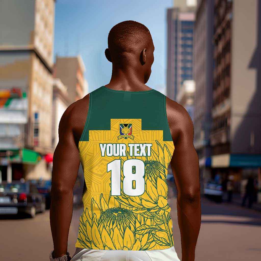 Custom South Africa Soccer Men Tank Top From Protea Roots We Rise - Wonder Print Shop