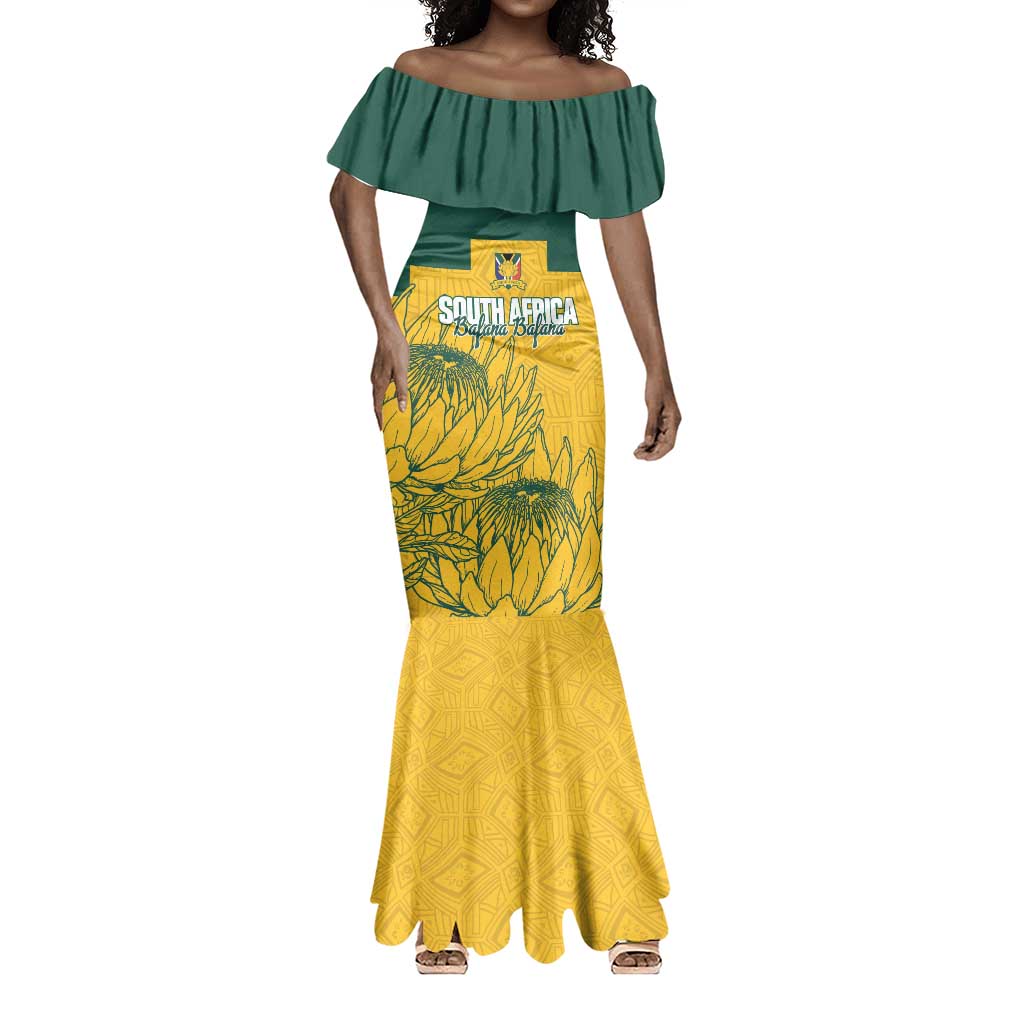 Custom South Africa Soccer Mermaid Dress From Protea Roots We Rise - Wonder Print Shop