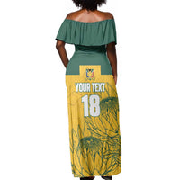 Custom South Africa Soccer Off Shoulder Maxi Dress From Protea Roots We Rise - Wonder Print Shop