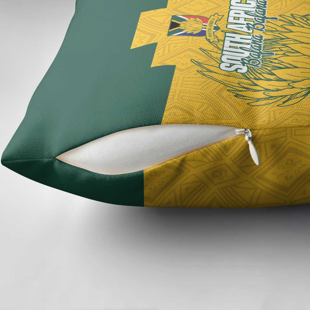Custom South Africa Soccer Pillow Cover From Protea Roots We Rise - Wonder Print Shop