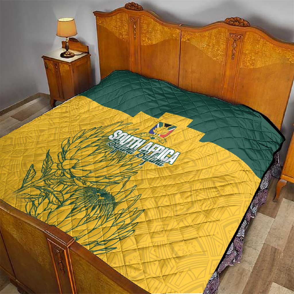 Custom South Africa Soccer Quilt From Protea Roots We Rise - Wonder Print Shop