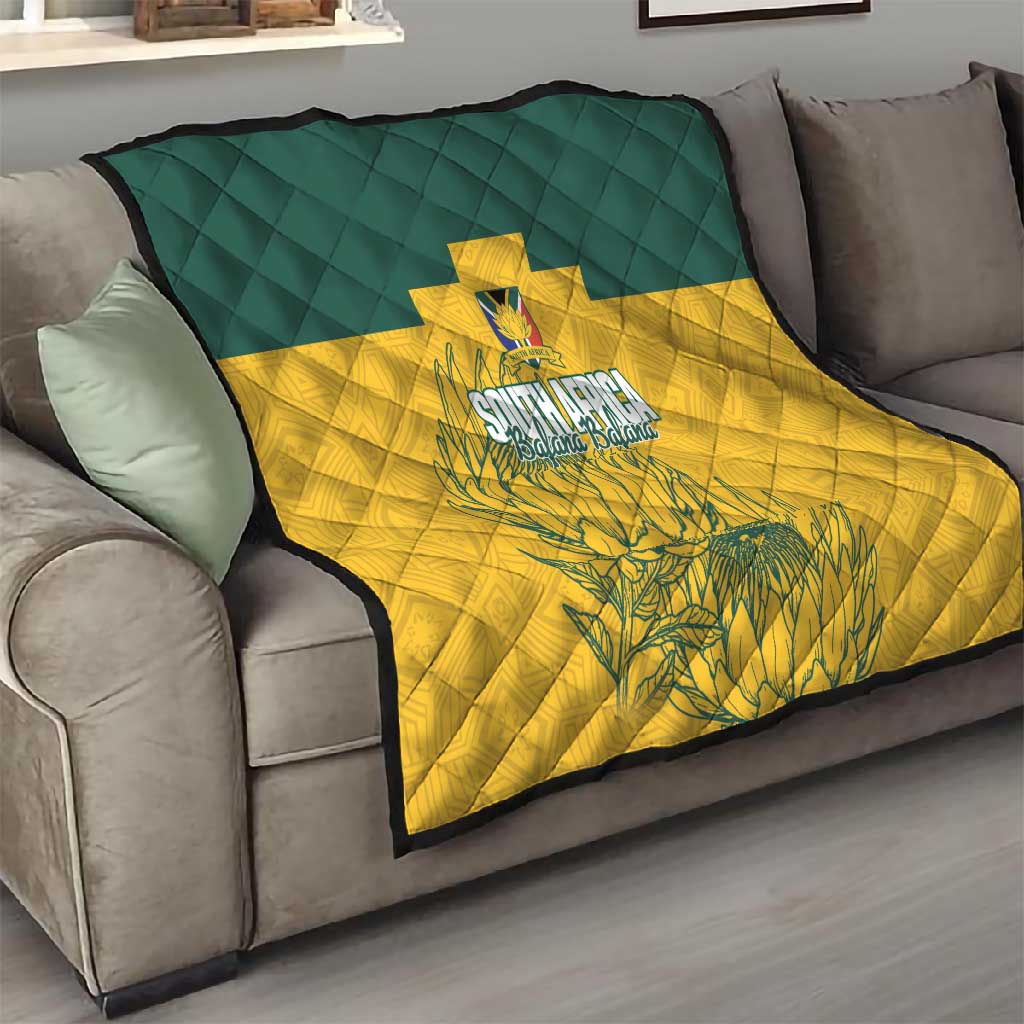 Custom South Africa Soccer Quilt From Protea Roots We Rise - Wonder Print Shop