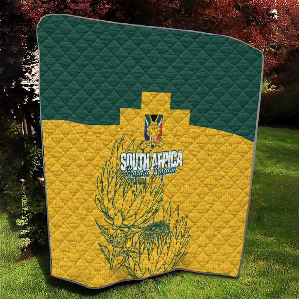 Custom South Africa Soccer Quilt From Protea Roots We Rise - Wonder Print Shop