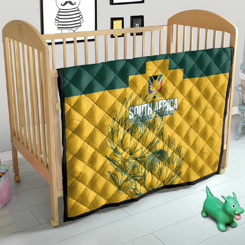 Custom South Africa Soccer Quilt From Protea Roots We Rise - Wonder Print Shop