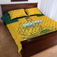 Custom South Africa Soccer Quilt Bed Set From Protea Roots We Rise - Wonder Print Shop