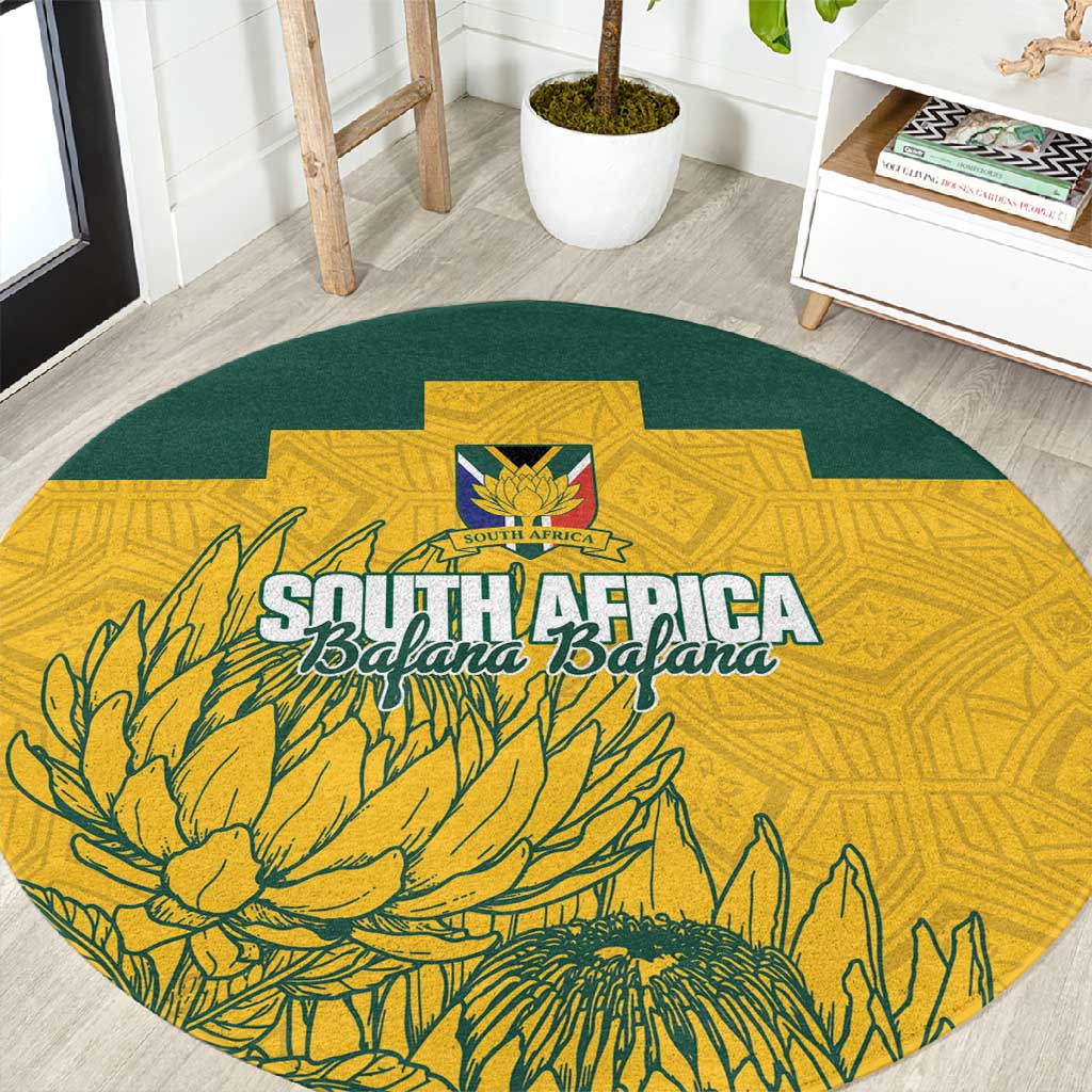 Custom South Africa Soccer Round Carpet From Protea Roots We Rise - Wonder Print Shop