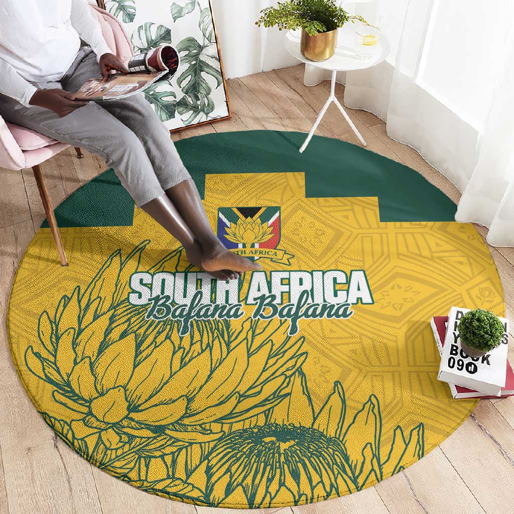 Custom South Africa Soccer Round Carpet From Protea Roots We Rise - Wonder Print Shop