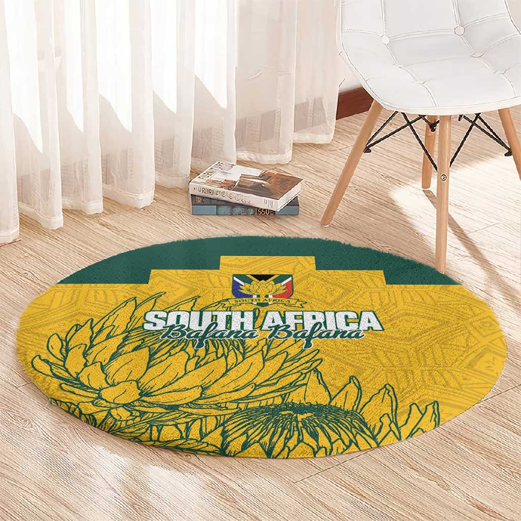 Custom South Africa Soccer Round Carpet From Protea Roots We Rise - Wonder Print Shop